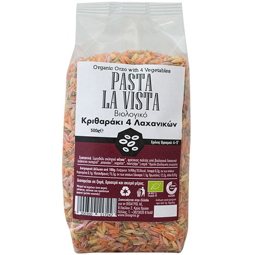 ΒΙΟΛΟΓΙΚΟ ΚΡΙΘΑΡΑΚΙ 4 ΛΑΧΑΝΙΚΩΝ PASTA LA VISTA 500ΓΡ ΒΙΟ
